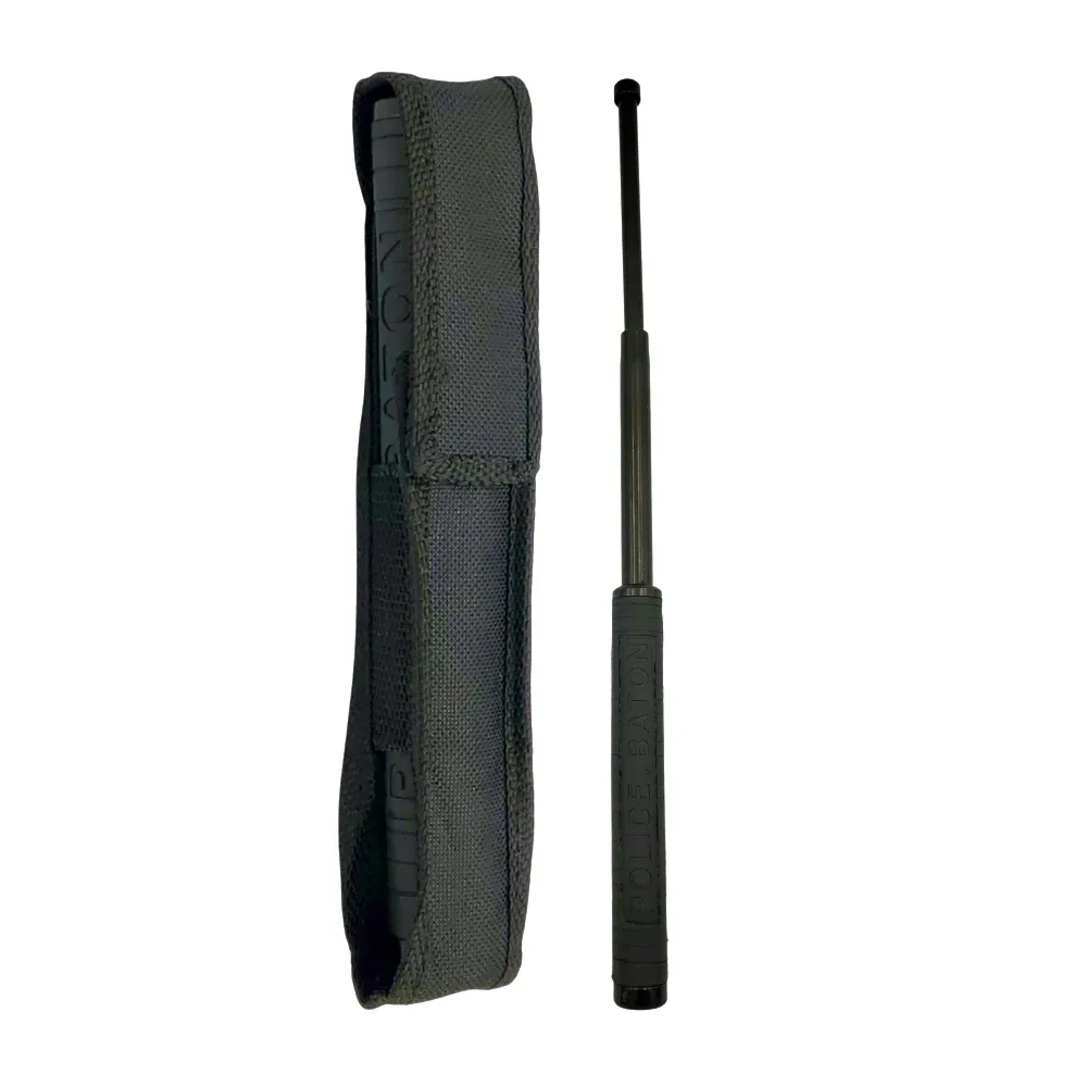 Bastón plegable metálico para defensa personal con mango de plástico antideslizante de 20 a 48 cm
