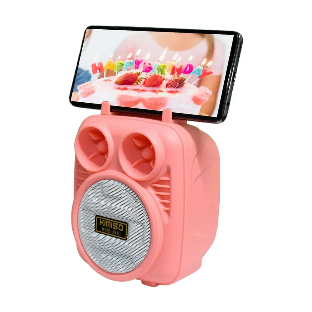 Bocina bluetooth kimiso de 3 pulgadas con soporte para teléfono celular y ranuras para usb y micro sd, variedad de colores / kms-j610