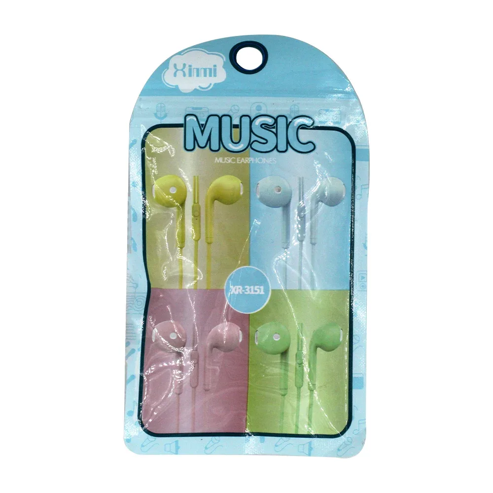 Audífonos alámbricos con cable 135cm y entrada auxiliar 3.5mm, variedad de colores / music / xr-3151