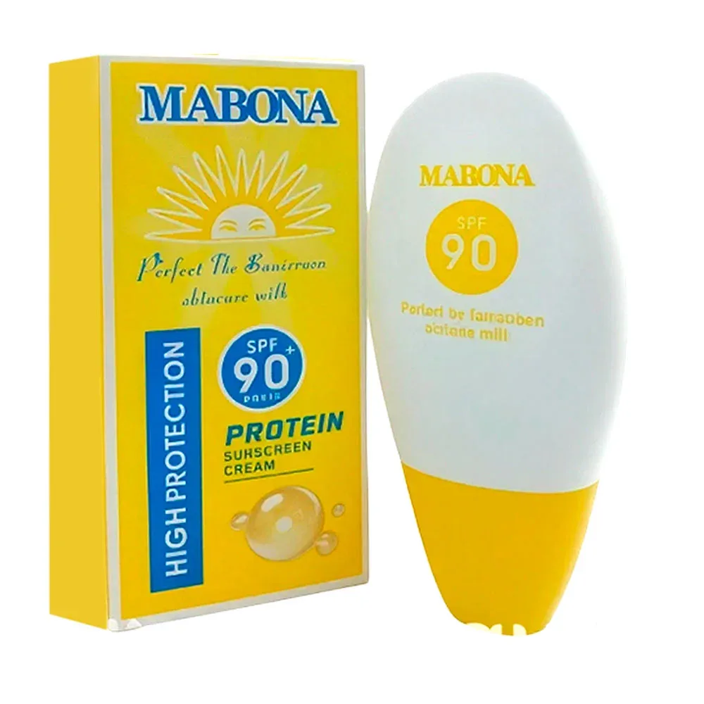 Protector solar mabona, en crema, spf90, alta protección contra rayos uv, 50ml