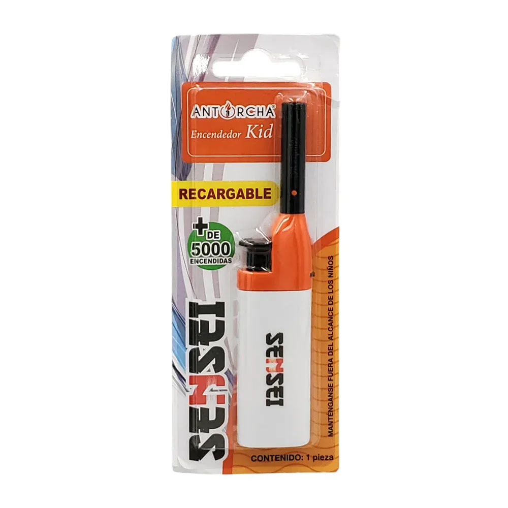 Blíster con encendedor con estampado sensei, antorcha recargable de 15cm