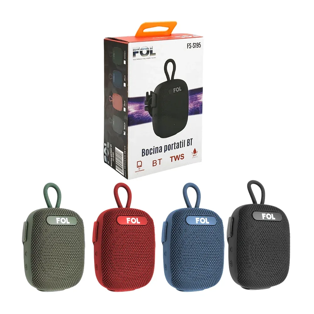 Bocina fol, pequeña ovalada, puerto usb, tf, luz rgb, variedad de colores