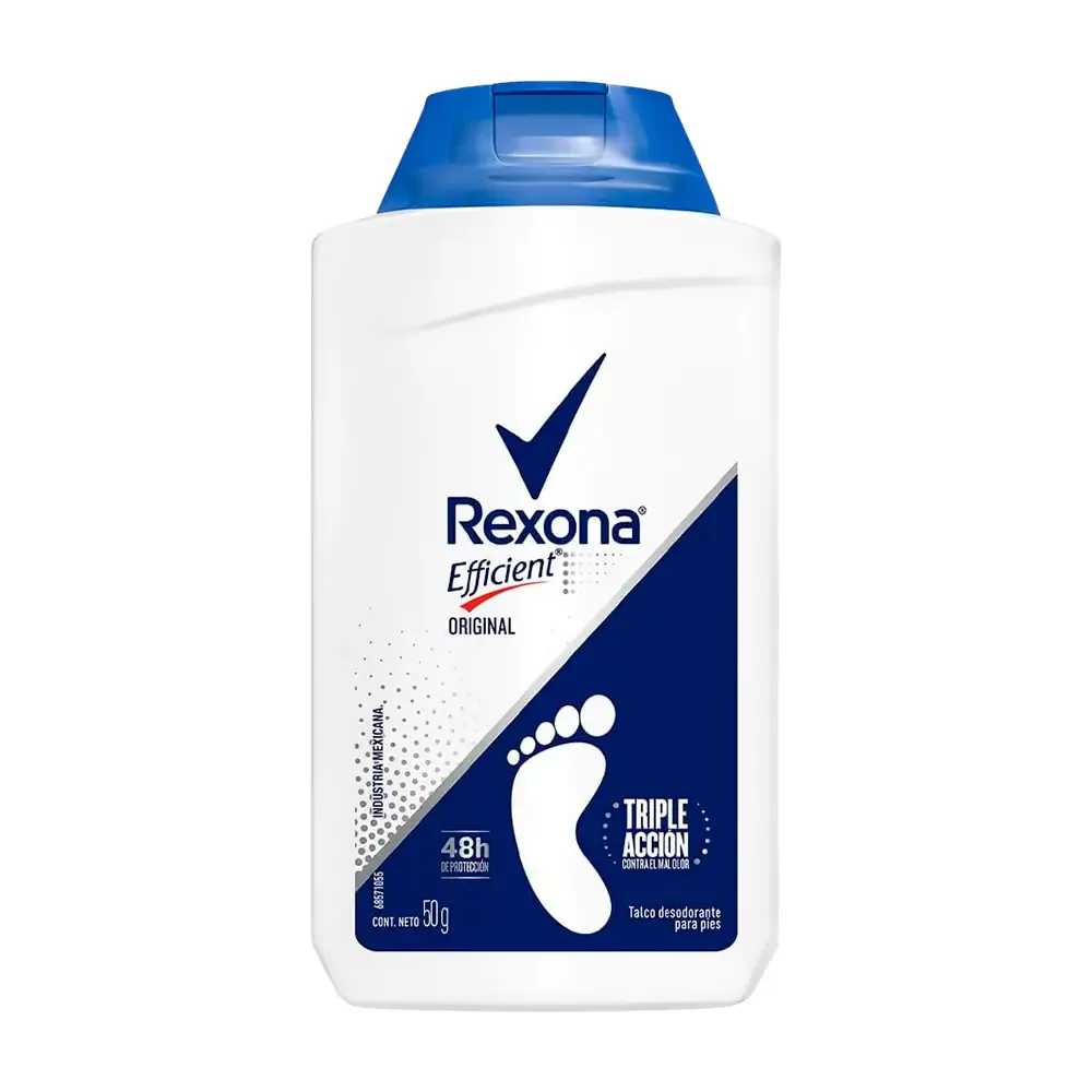 1pza Talco en polvo rexona desodorante para pies, 50g / 257580