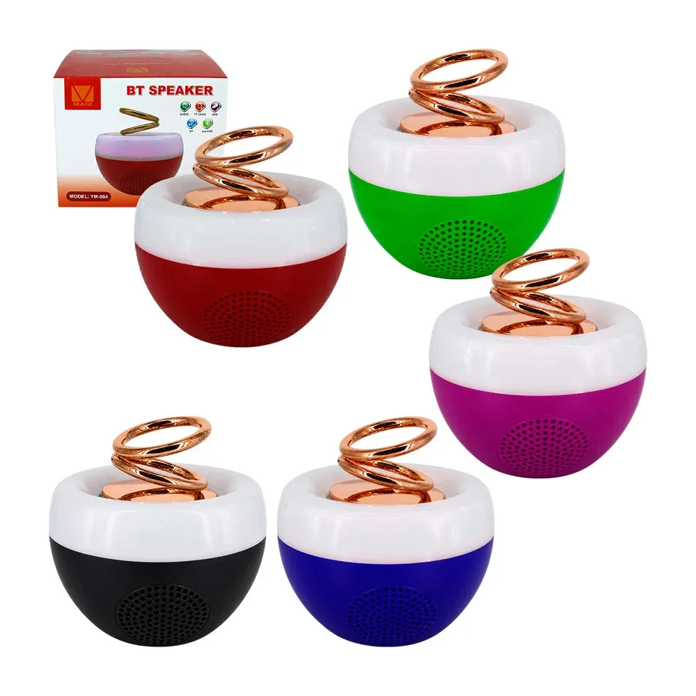 Bocina bluetooth con luz led y entrada de tarjeta sd, variedad de colores ym-084