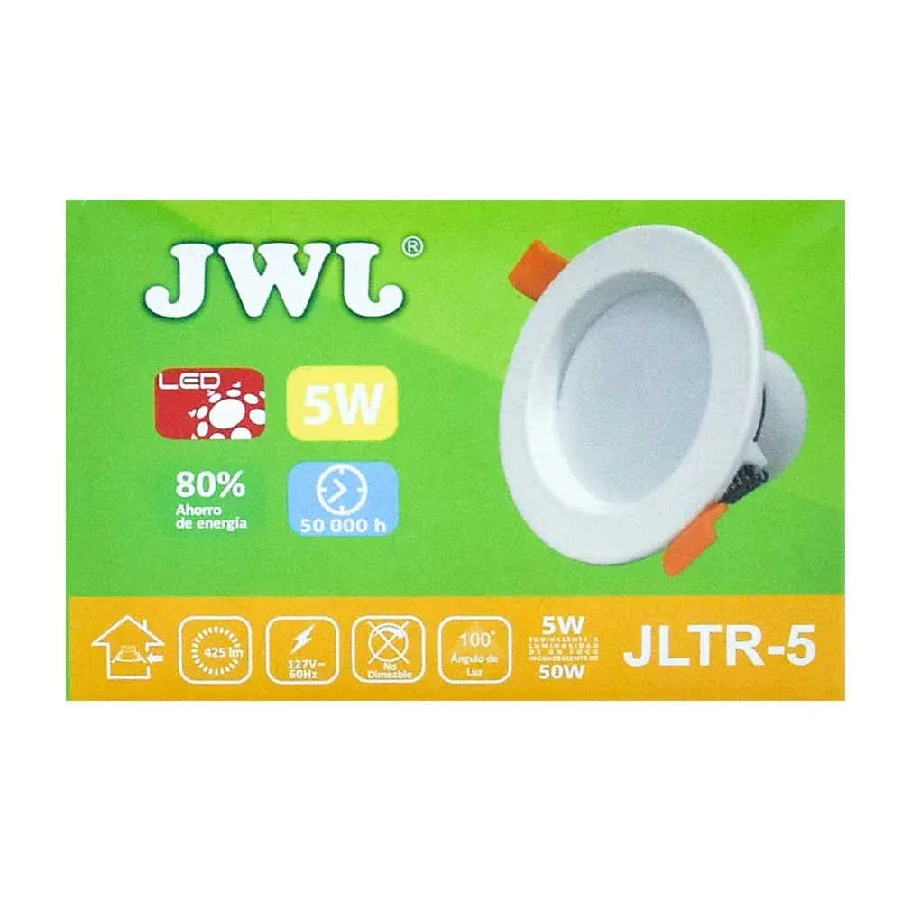 Plafón led empotrable 5w para bote integral luz blanca jltr-5b jwj
