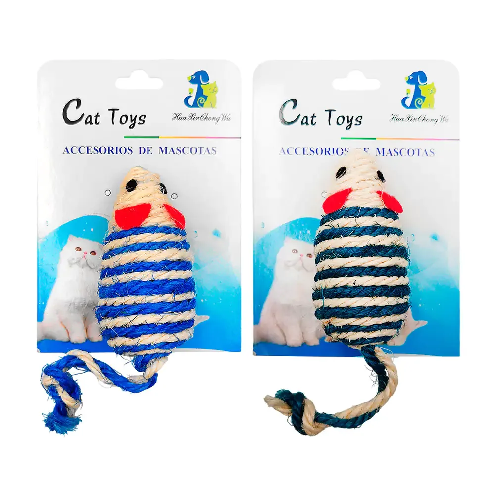 Juguete rascador en forma de ratón para mascota de 10cm, variedad de colores