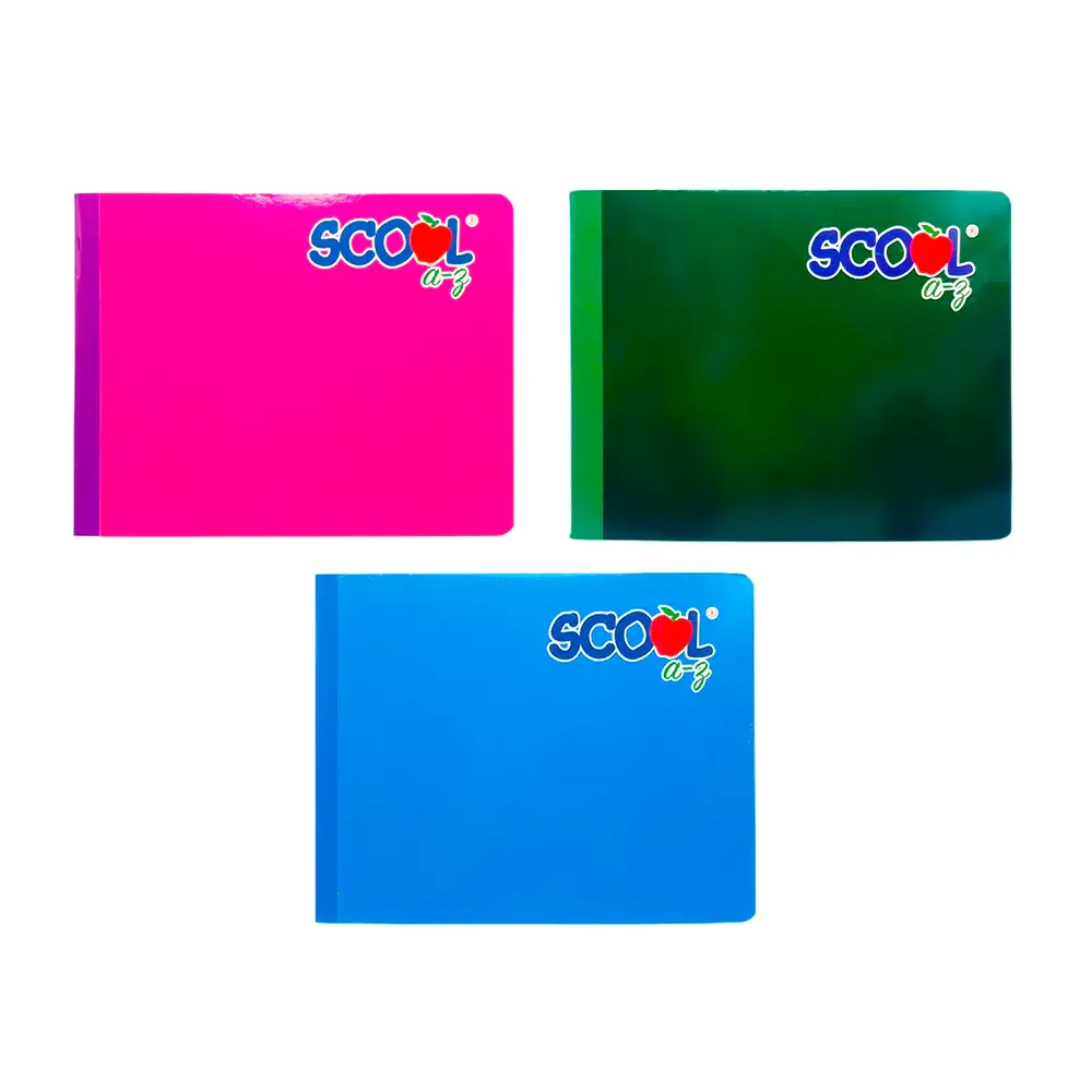 Cuaderno italiano cosido scool con 100 hojas de raya, variedad de colores / 1537