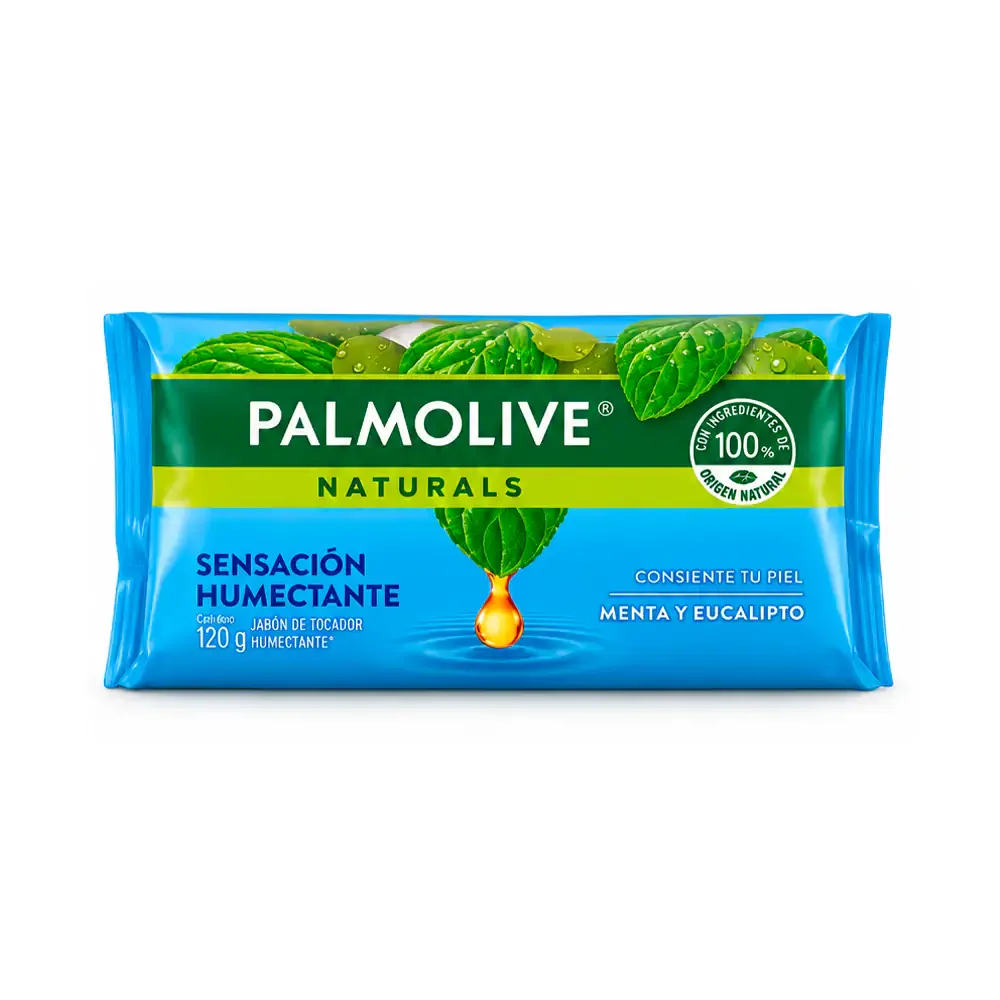 1pza jabón en barra palmolive naturals con aroma menta y eucalipto, 120g / 682266