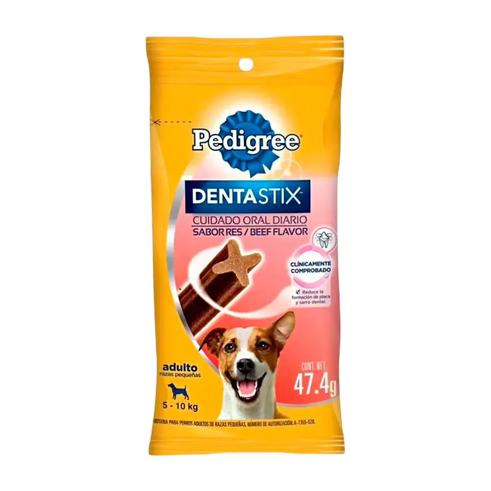 1pza Dentasitx pedigree cuidado oral botana de perros adultos raza pequeña res 5-10kg, 47.4g / 515560