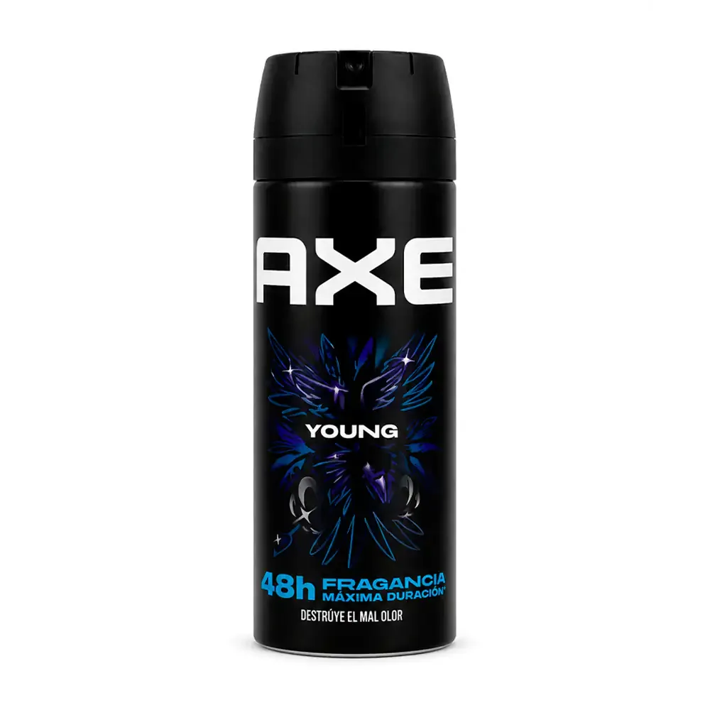 1pza Desodorante axe en aerosol, aroma young, 150ml