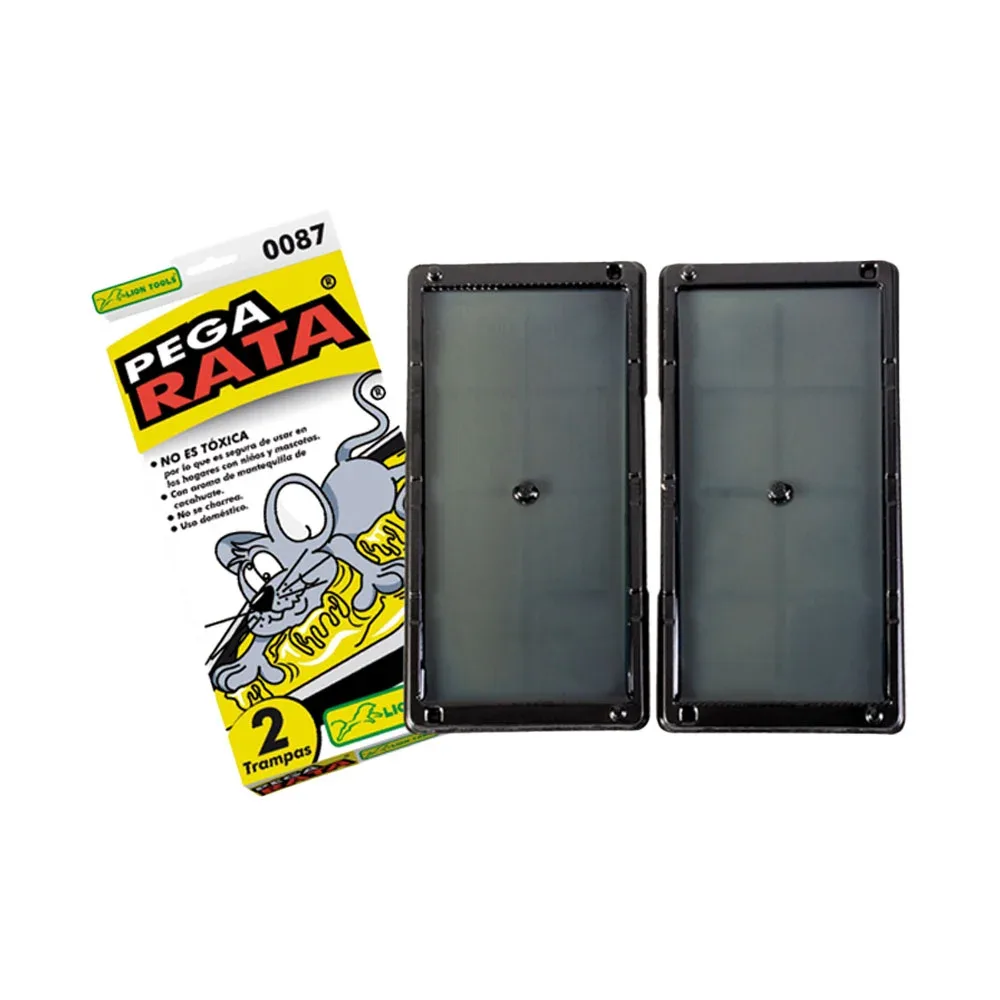 Caja con par de trampas para ratas - ratones con aroma mantequilla de cacahuate / pega rata / 0087