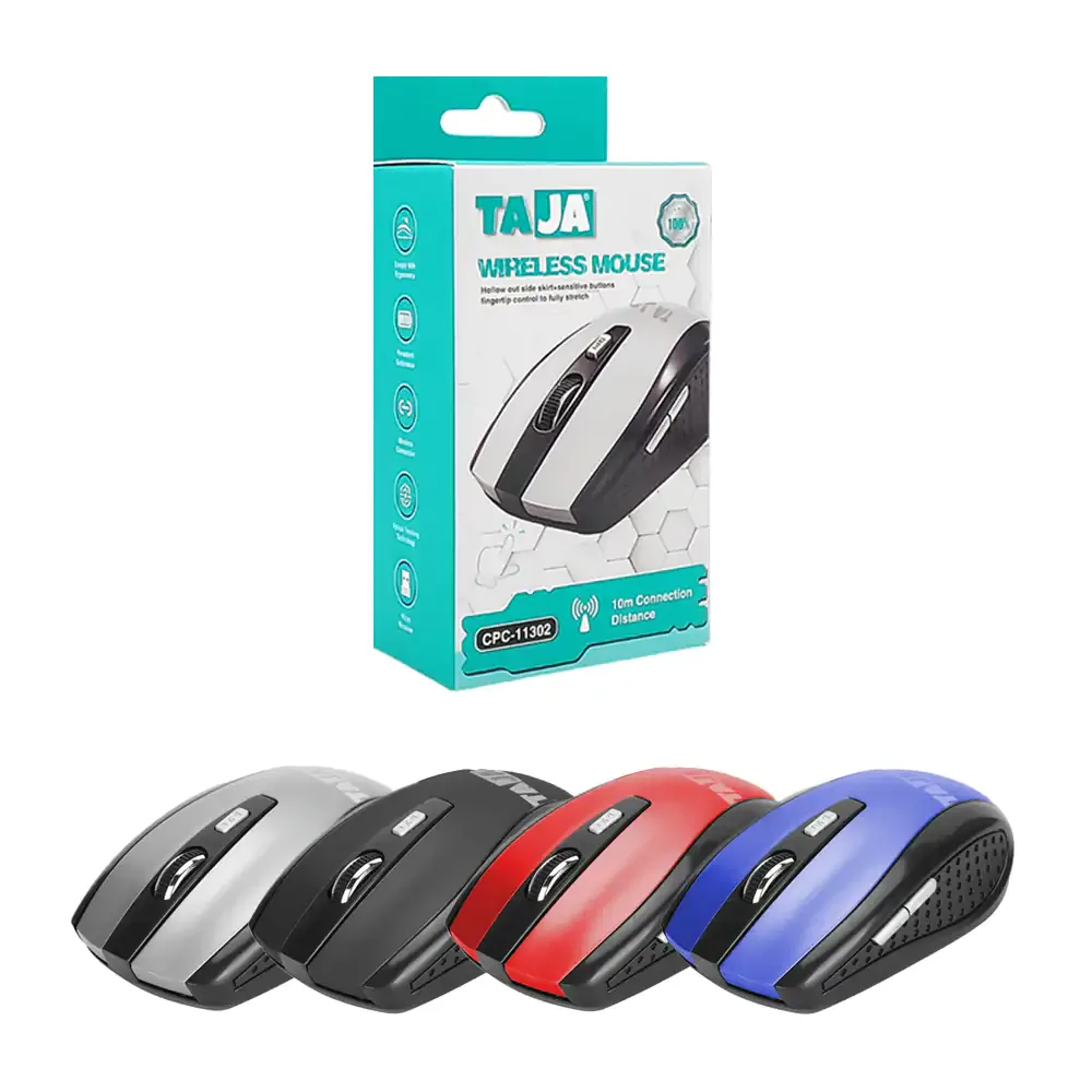 Mouse inalámbrico con diseño ergonómico, largo alcance, variedad de colores