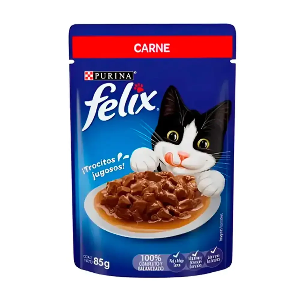 1pza alimento húmedo para gatos, sobre purina felix con carne, 85g / 209788