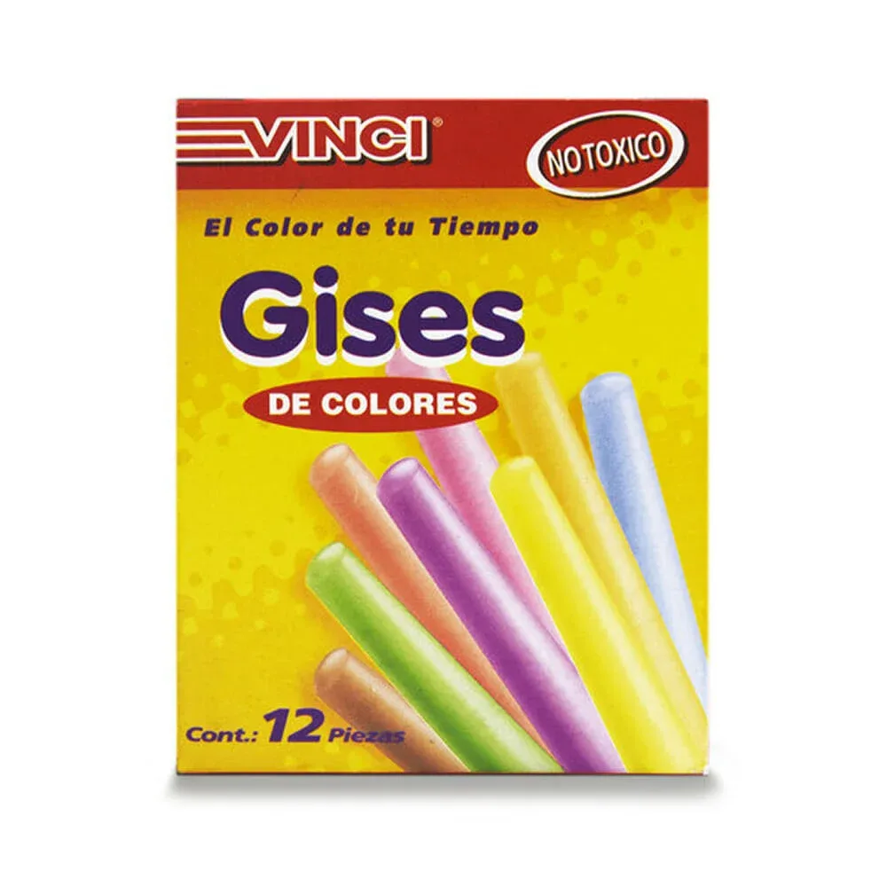 Caja con 12 gises de colores vinci / 641010