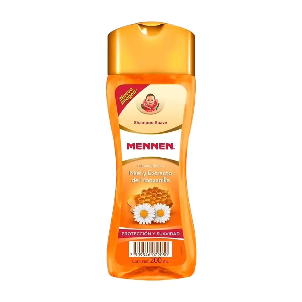 1pza Shampoo para bebé mennen con extracto de miel y manzanilla, 200ml