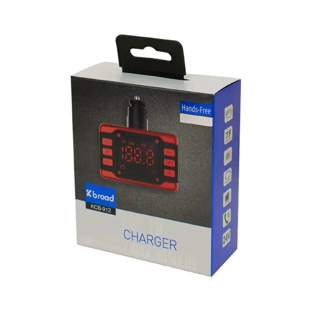 Transmisor bluetooth para carro automóvil con control, variedad de colores / kcb-912