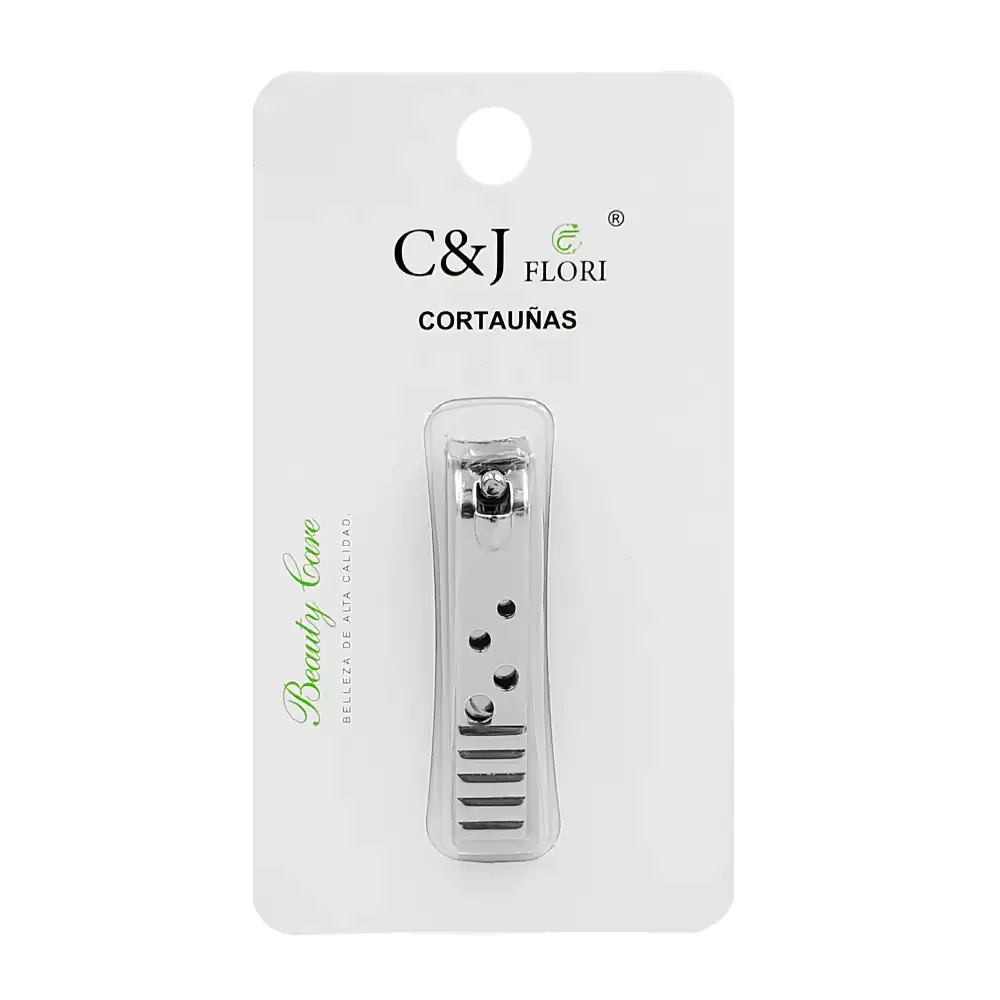 Blíster c&j flori con cortaúñas metálico de 6cm con diseño de orificios