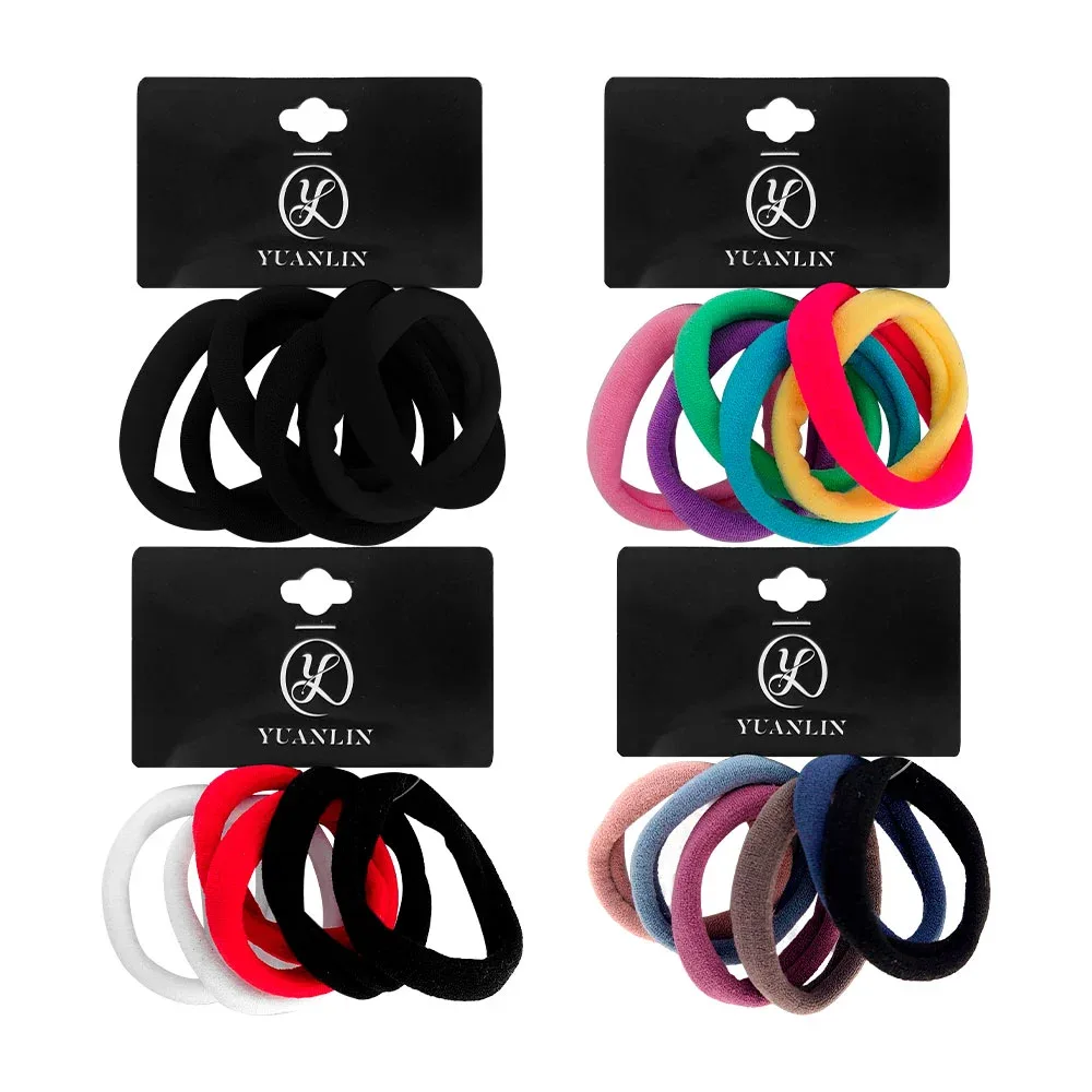 Paquete con 6 ligas / donas medianas para el cabello, variedad de colores / yuanlin / y-53