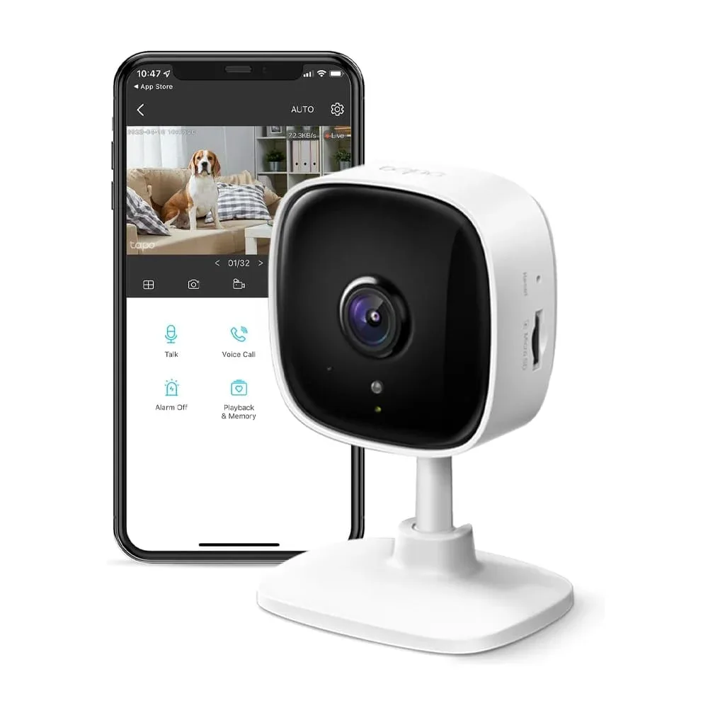 Cámara de seguridad inalámbrica wifi tp-link tapo 1080p para interiores con visión nocturna