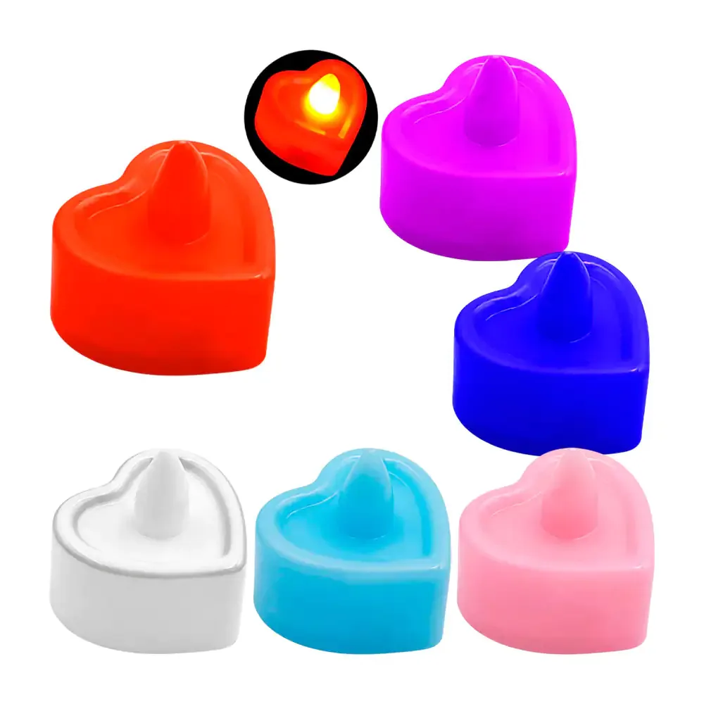 1pza Mini vela led en forma de corazón, variedad de colores af0121