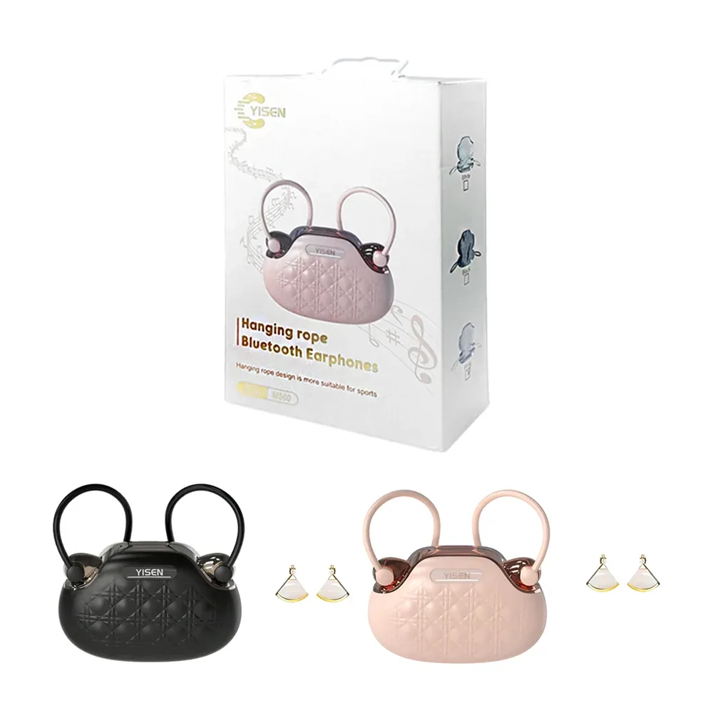 Audífonos inalámbricos, diseño curvo deportivo, estuche de bolsa + accesorio