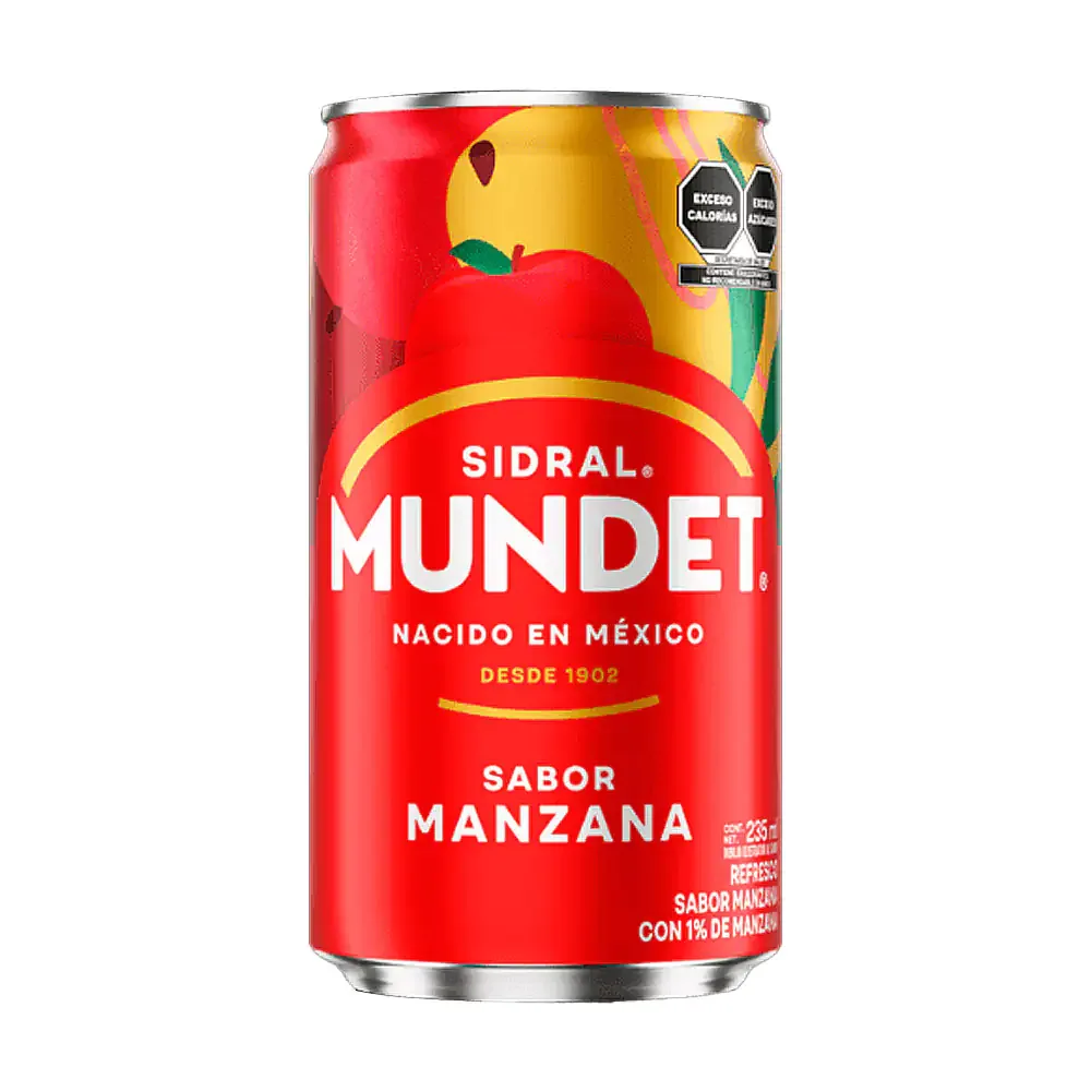 1pza lata de refresco sidral mundet sabor manzana, 235ml / sidral235