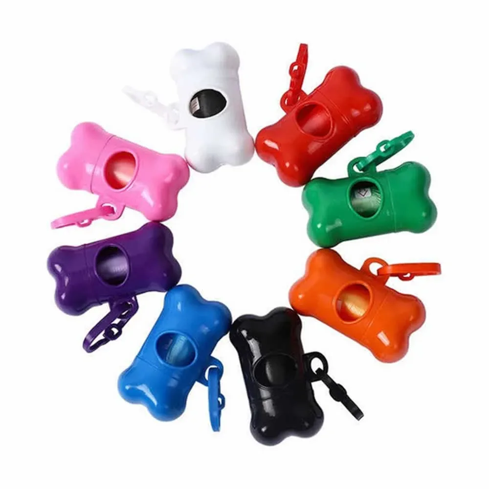 Hueso dispensador de bolsas para heces + repuesto / bolsa para mascota con hueso /  jr1062