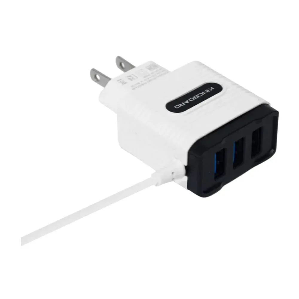 Combo cargador con entrada tipo c, 3 puertos usb y para carga 5.1a, variedad de colores / cdq-366