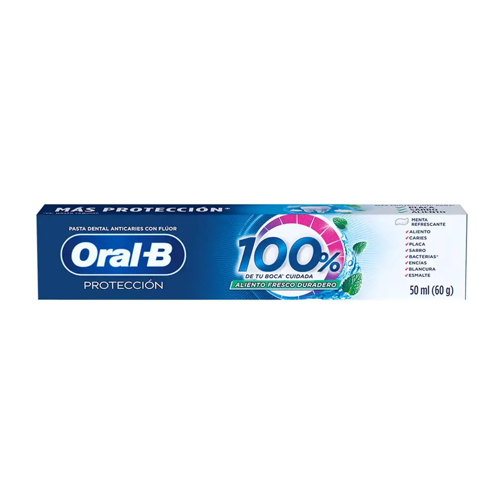 1pza pasta dental oral-b protección 100% aroma y sabor menta, 50ml / 155496