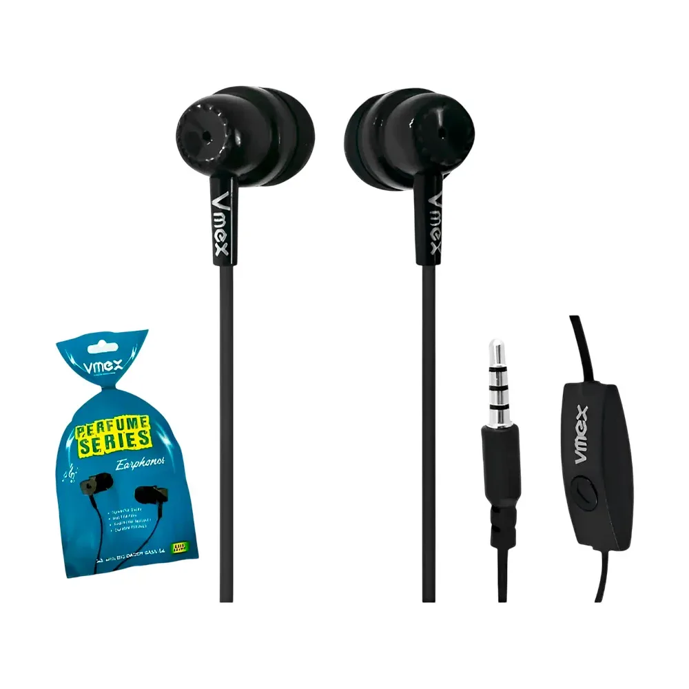 Audífonos alámbricos manos libres vmex con aislamiento de ruido, bajos potentes y diseño ergonómico in-ear, variedad de colores / l215