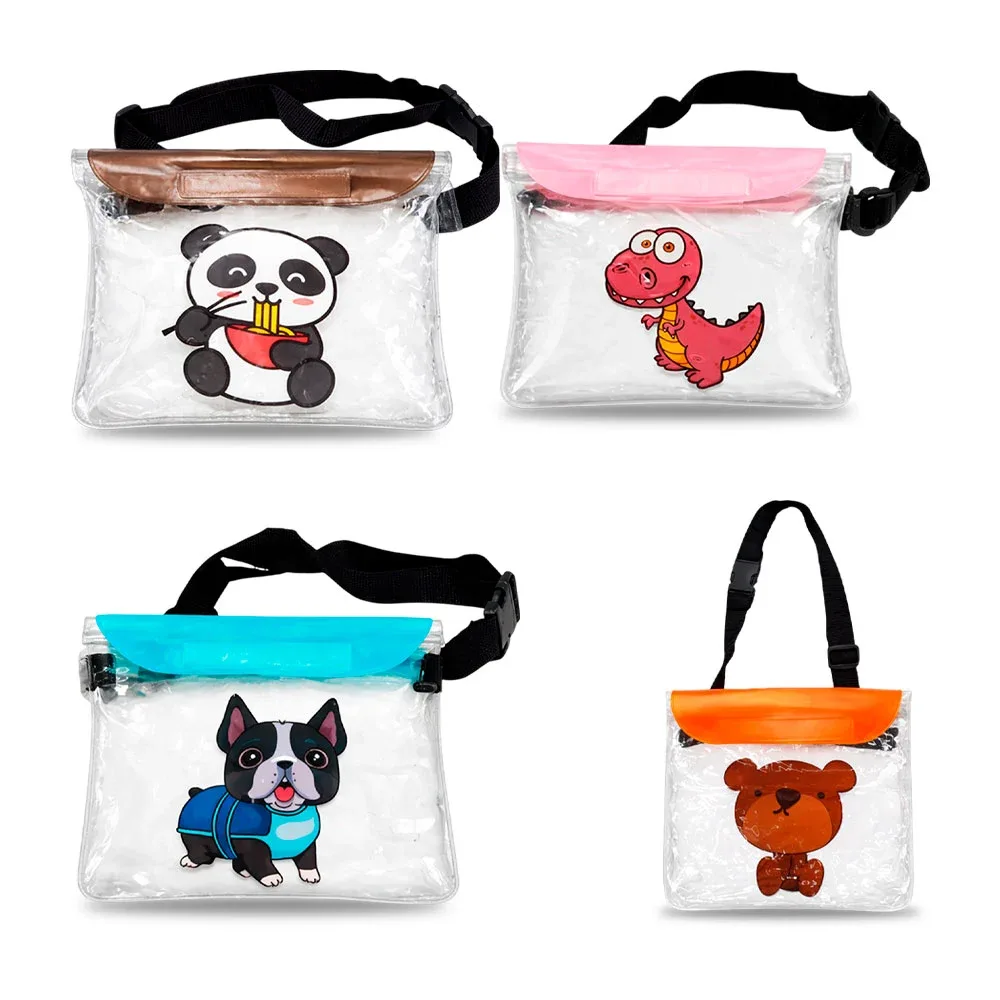 Bolsa de plástico, con cierres herméticos tipo ziploc, con broche adhesivo, con correa y estampados animados / fsd-93 / X224