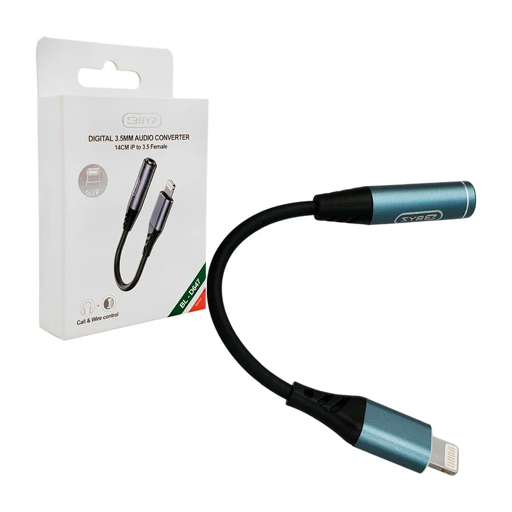 Adaptador byz de audio digital, convertidor auxiliar 3.5mm a lighting / bl-d647
