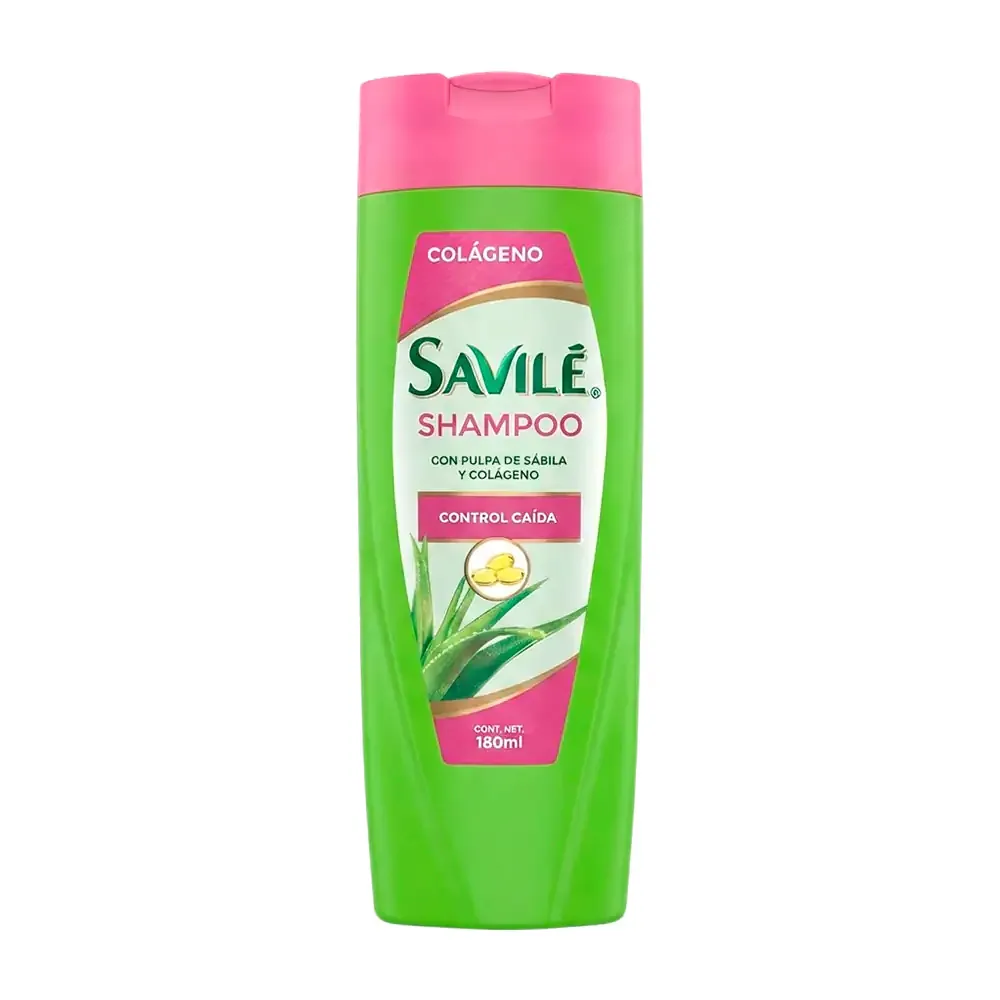 Shampoo savilé con pulpa de sábila y biotina colágeno control caída, 180ml