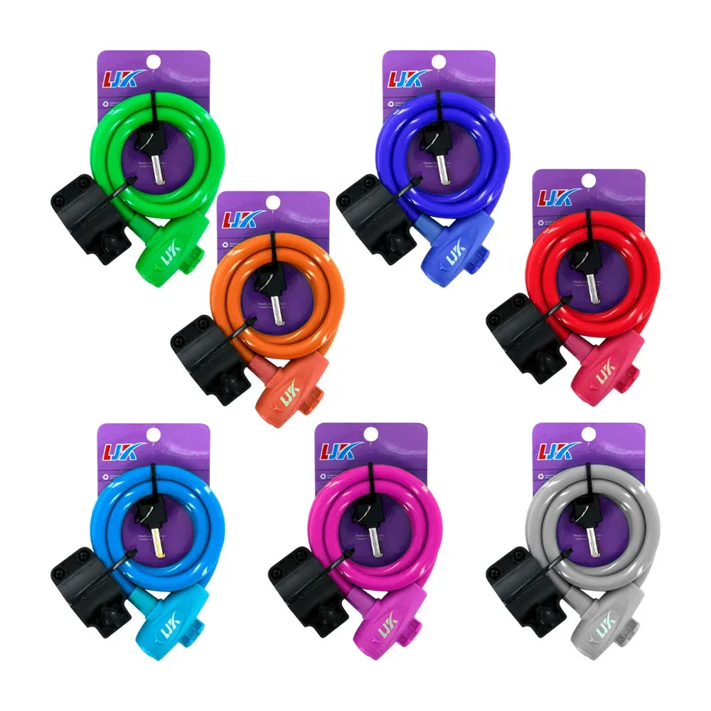 Candado ljk para bicicleta, con soporte de montaje + par de llaves, variedad de colores / t-606-588
