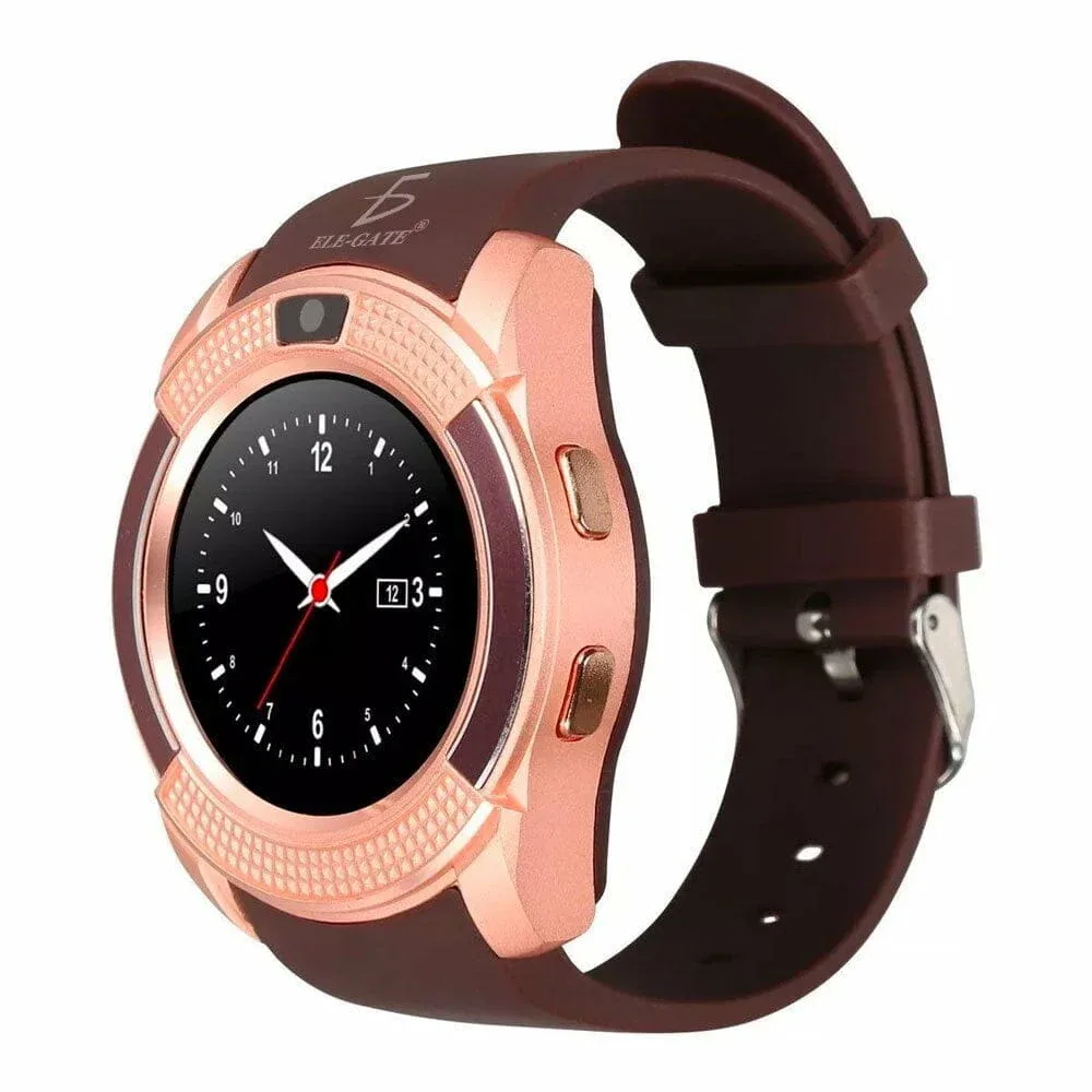 Smart watch / reloj inteligente redondo bluetooth recargable con cámara, variedad de colores / wch.v8