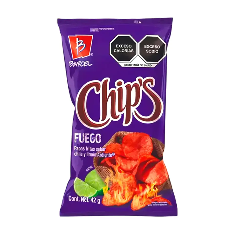 1pza bolsa chips fuego sabor chile y limón ardiente, 42g / 027148