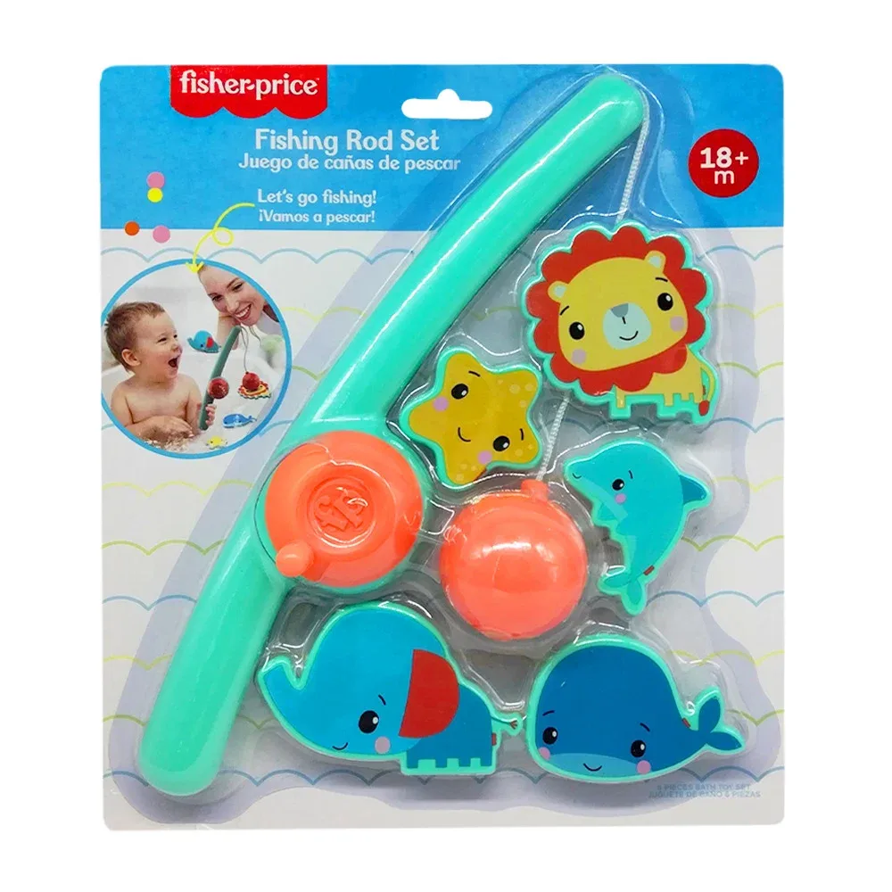 Juego de caña de pesca fisher-price para bebé, 6pzas / gmbt018