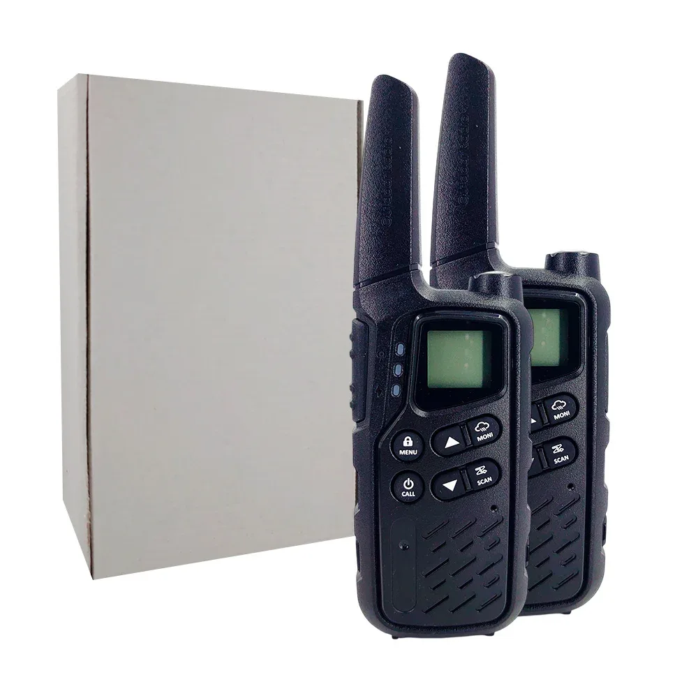 Juego de 2 walkie talkies con 6 teclas al frente + mini pantalla digital cuadrada, auriculares, cargador y cordones de colores / perfect upgrade / mp25 / bf-25a
