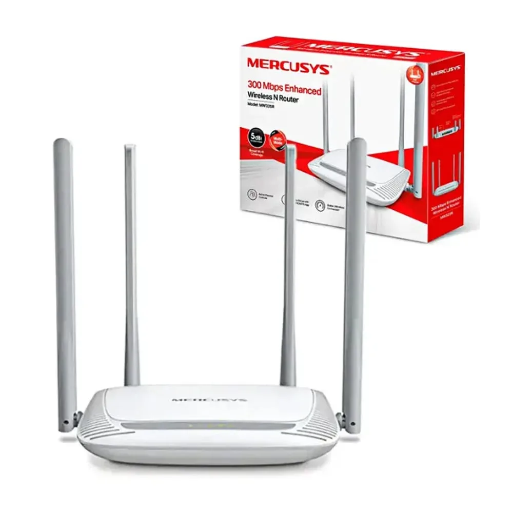 Router repetidor wi-fi inalámbrico con 4 antenas mercusys 300mbps / wireless n router