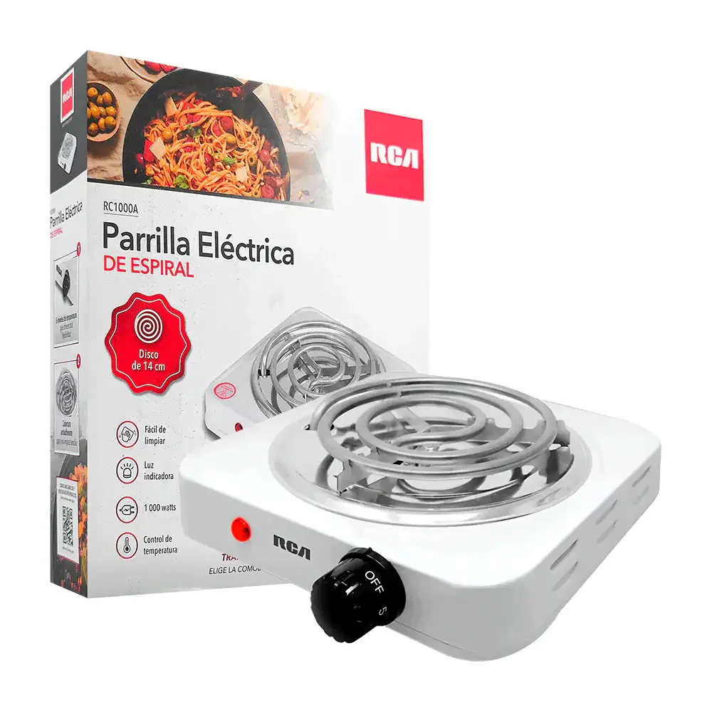 Parrilla eléctrica rca con quemador resistencia en forma de espiral, 14cm, 1000w