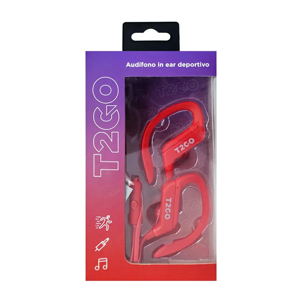 Audífonos inalámbricos para deporte, con diseño ergonómico y almohadillas de silicona / t2go / tg-e29493