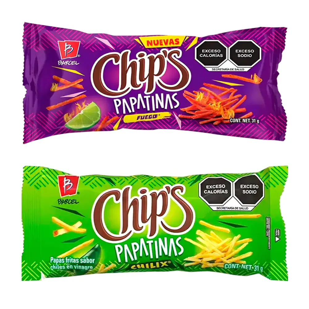 1pza bolsa de chips papatinas, 31g variedad de sabores / papatinas
