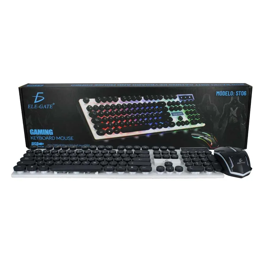 Set de ratón y teclado gamer con luces rgb y entrada usb / st06