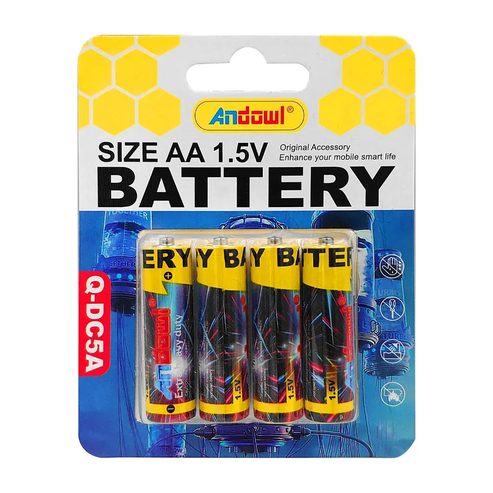 Blíster con 4 baterías / pilas doble aa andowl de 1.5v