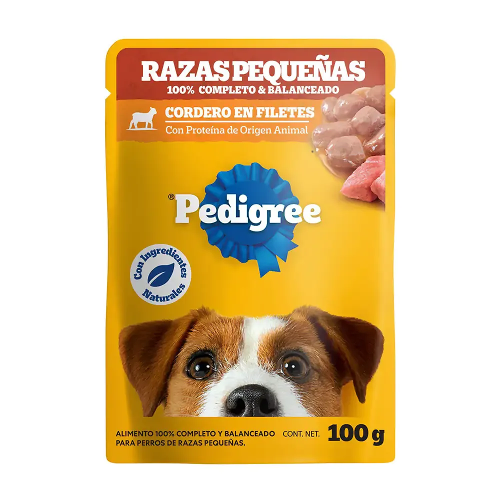 1pza alimento húmedo pedigree sabor cordero en filetes para razas pequeñas, 100g / 5917