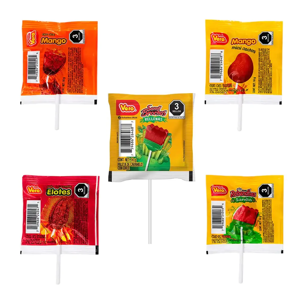 1pza paleta vero caramelo con chile o relleno, 14g / vero-p