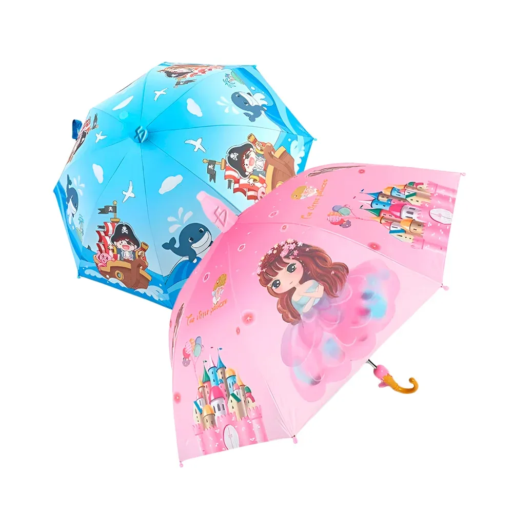 Paraguas kawaii con silbato y diseño para niña y niño, variedad de colores / par.31
