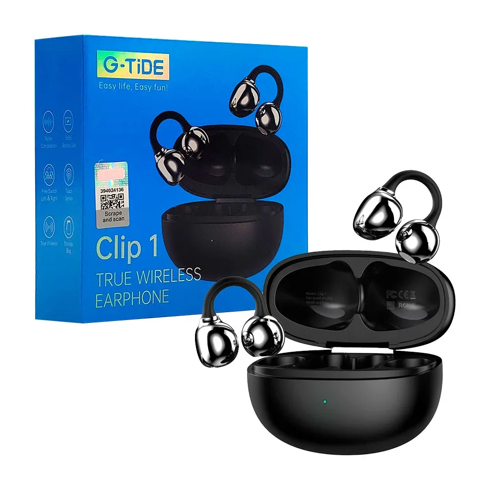 Audífonos inalámbricos g-tide, ergonómicos, sonido estéreo + estuche de carga