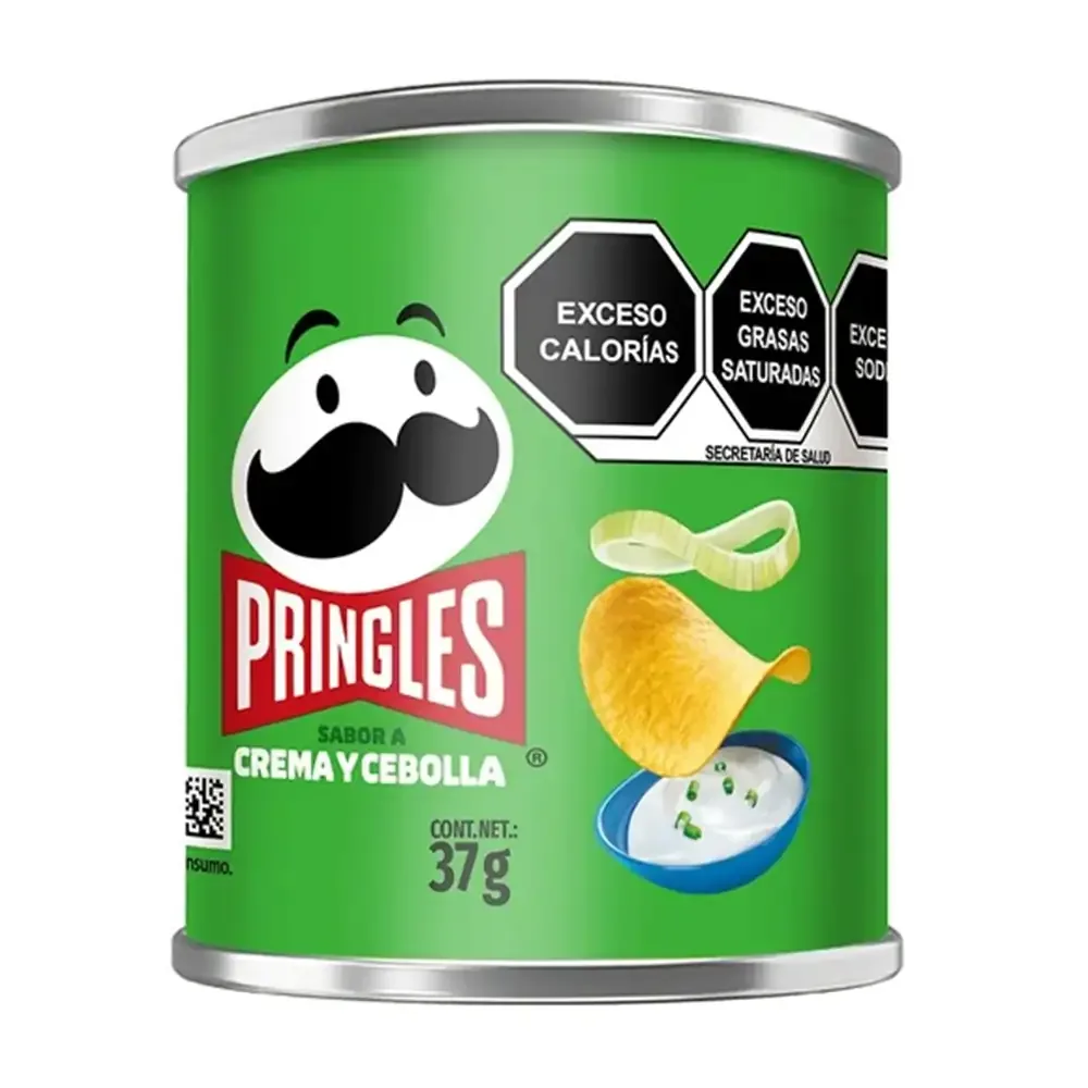 Botana pringles de 37g sabor crema y cebolla / pringles37-c
