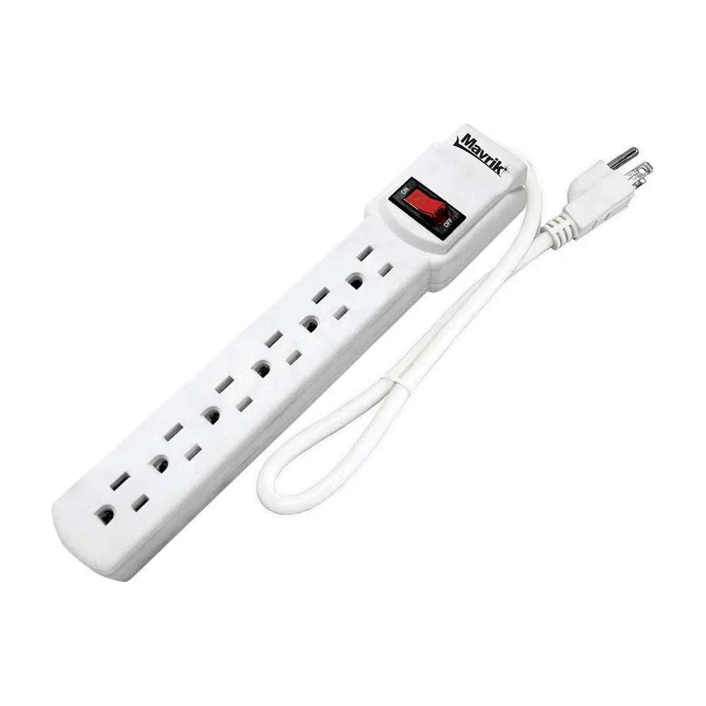 Barra multicontacto con 6 tomacorrientes y interruptor apagador / mavrik